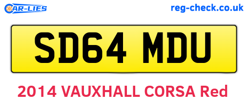 SD64MDU are the vehicle registration plates.