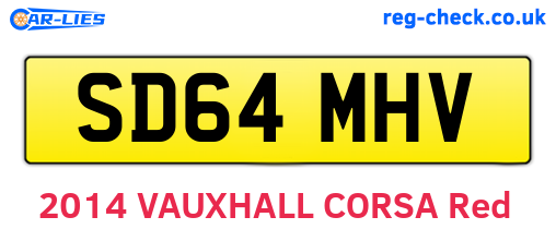 SD64MHV are the vehicle registration plates.