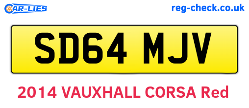 SD64MJV are the vehicle registration plates.