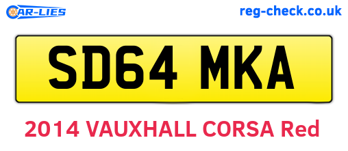 SD64MKA are the vehicle registration plates.