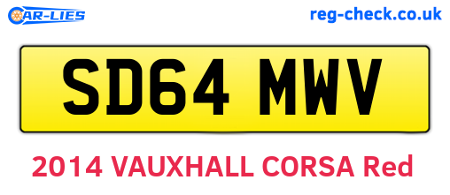 SD64MWV are the vehicle registration plates.