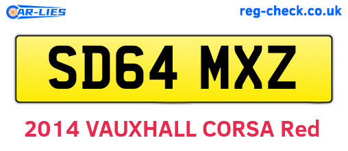 SD64MXZ are the vehicle registration plates.