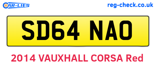 SD64NAO are the vehicle registration plates.