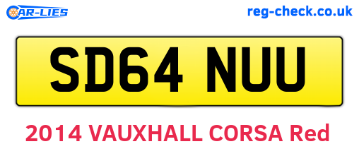 SD64NUU are the vehicle registration plates.