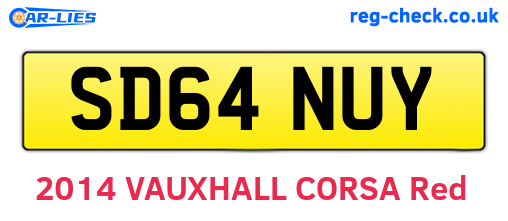 SD64NUY are the vehicle registration plates.
