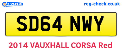 SD64NWY are the vehicle registration plates.