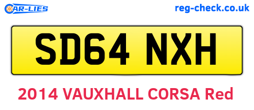 SD64NXH are the vehicle registration plates.