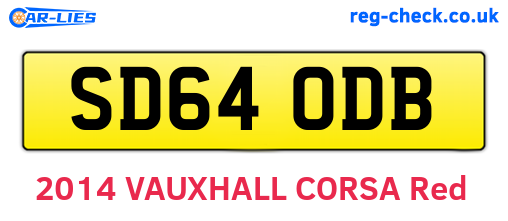 SD64ODB are the vehicle registration plates.