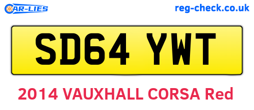 SD64YWT are the vehicle registration plates.