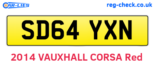SD64YXN are the vehicle registration plates.