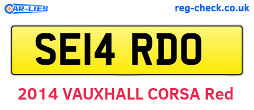 SE14RDO are the vehicle registration plates.
