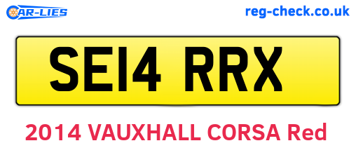 SE14RRX are the vehicle registration plates.