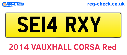SE14RXY are the vehicle registration plates.