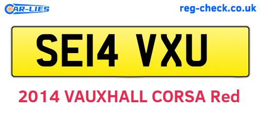 SE14VXU are the vehicle registration plates.