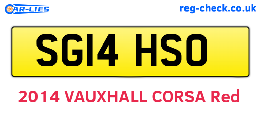 SG14HSO are the vehicle registration plates.