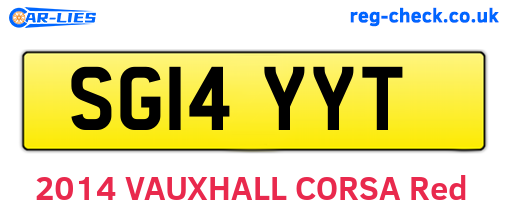 SG14YYT are the vehicle registration plates.