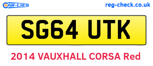SG64UTK are the vehicle registration plates.