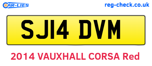 SJ14DVM are the vehicle registration plates.