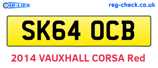 SK64OCB are the vehicle registration plates.