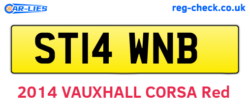 ST14WNB are the vehicle registration plates.