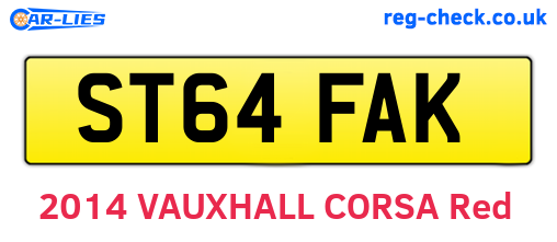 ST64FAK are the vehicle registration plates.
