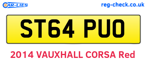 ST64PUO are the vehicle registration plates.