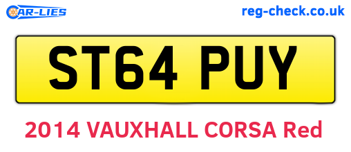 ST64PUY are the vehicle registration plates.