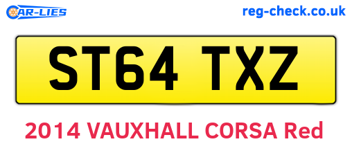 ST64TXZ are the vehicle registration plates.