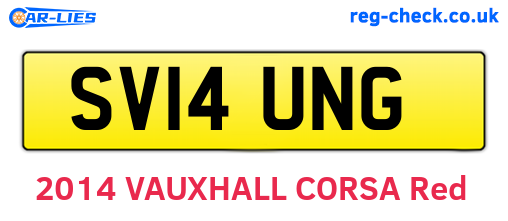 SV14UNG are the vehicle registration plates.