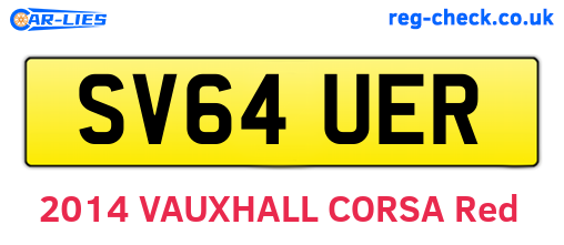 SV64UER are the vehicle registration plates.
