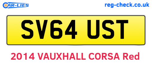 SV64UST are the vehicle registration plates.