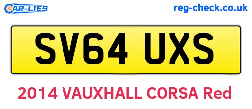 SV64UXS are the vehicle registration plates.