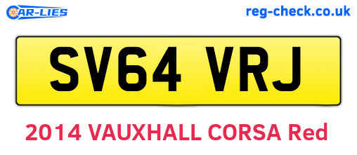 SV64VRJ are the vehicle registration plates.