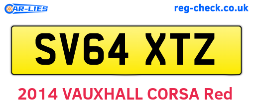 SV64XTZ are the vehicle registration plates.
