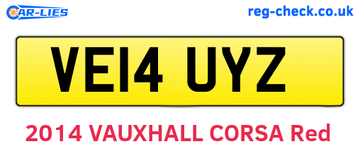 VE14UYZ are the vehicle registration plates.