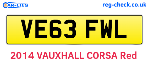 VE63FWL are the vehicle registration plates.