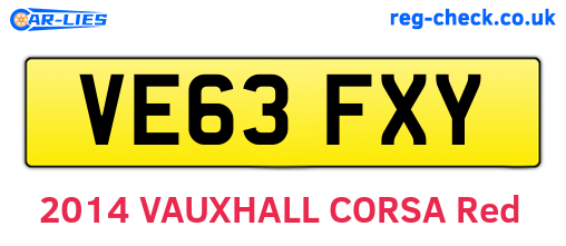 VE63FXY are the vehicle registration plates.
