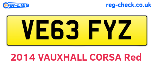 VE63FYZ are the vehicle registration plates.