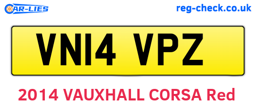 VN14VPZ are the vehicle registration plates.