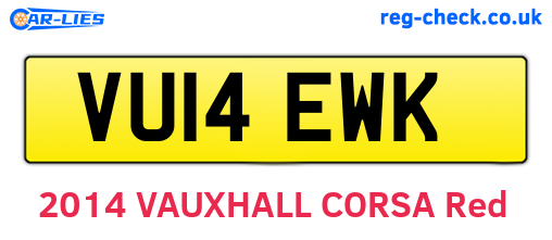 VU14EWK are the vehicle registration plates.