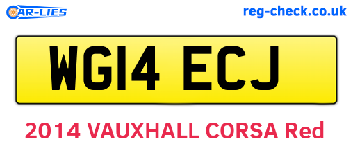 WG14ECJ are the vehicle registration plates.
