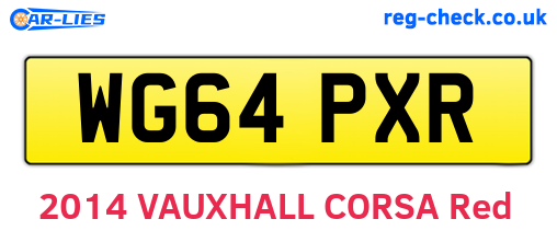 WG64PXR are the vehicle registration plates.