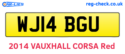 WJ14BGU are the vehicle registration plates.
