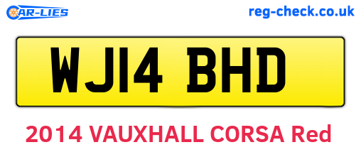 WJ14BHD are the vehicle registration plates.