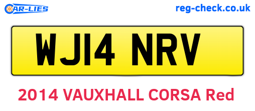 WJ14NRV are the vehicle registration plates.