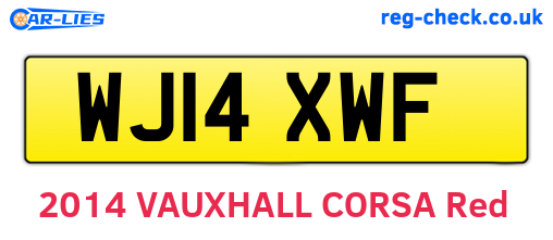 WJ14XWF are the vehicle registration plates.
