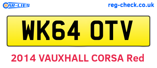 WK64OTV are the vehicle registration plates.