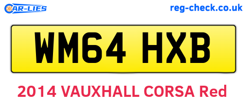 WM64HXB are the vehicle registration plates.