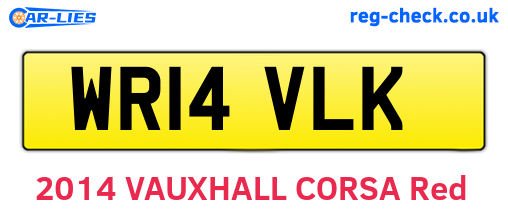 WR14VLK are the vehicle registration plates.