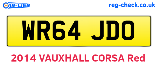 WR64JDO are the vehicle registration plates.